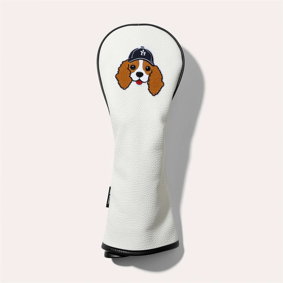 Custom Golf Head Cover PU Leather Driver Fairway Hybrid Wood Head Cover Cute Pattern Golf Club Head Cover
